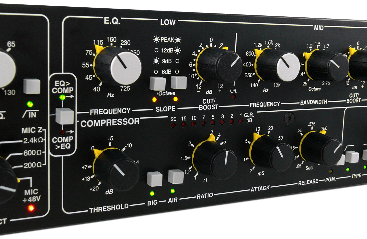 The EQ and Compressor controls of the 1977